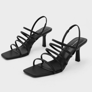 Charles & Keith Strappy Blade Heel Sandals - Black